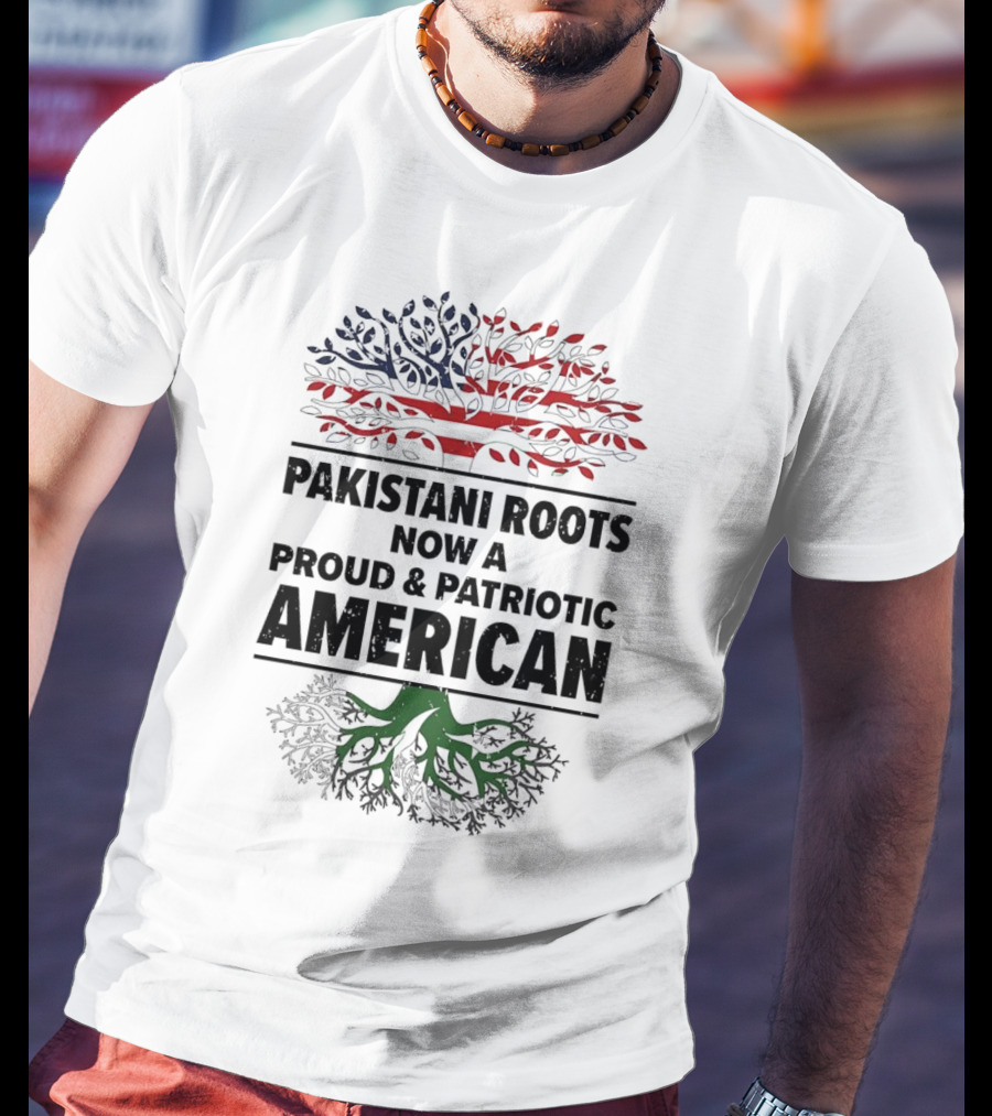 Pakistani Roots With Proud Patriotic American Flag Symbolism T-Shirt