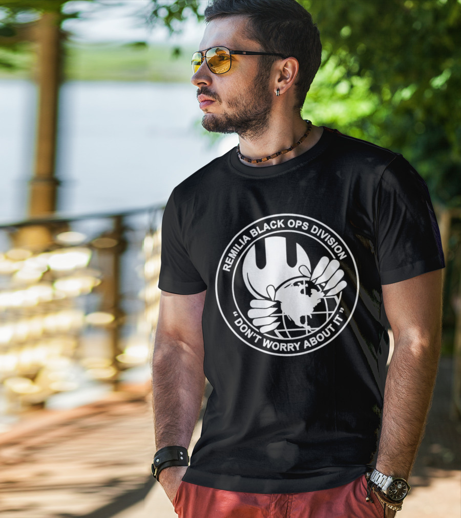 Remilia Black Ops Division Globe Emblem Don't Worry About It T-Shirt