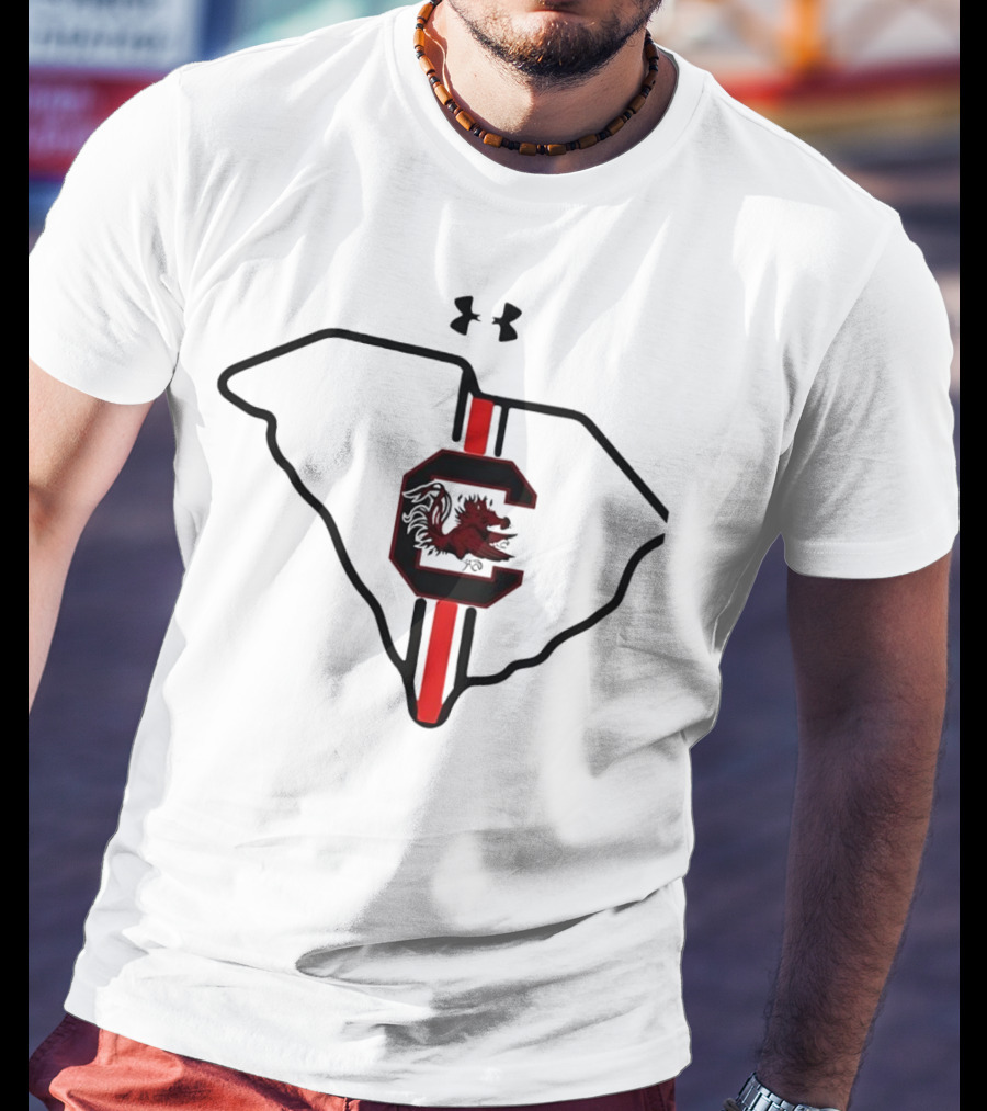 South Carolina Gamecocks Map Outline Under Armour T-Shirt