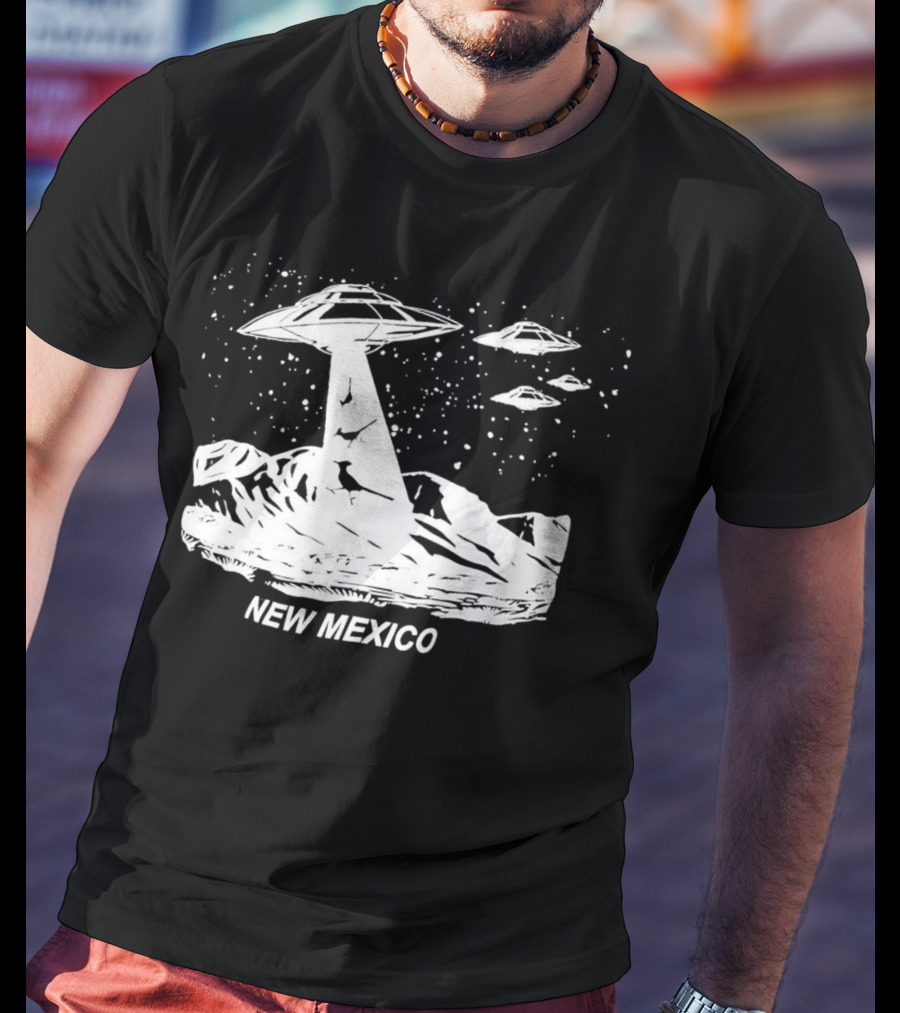 New Mexico UFOs And Aliens In Starry Sky Scene T-Shirt