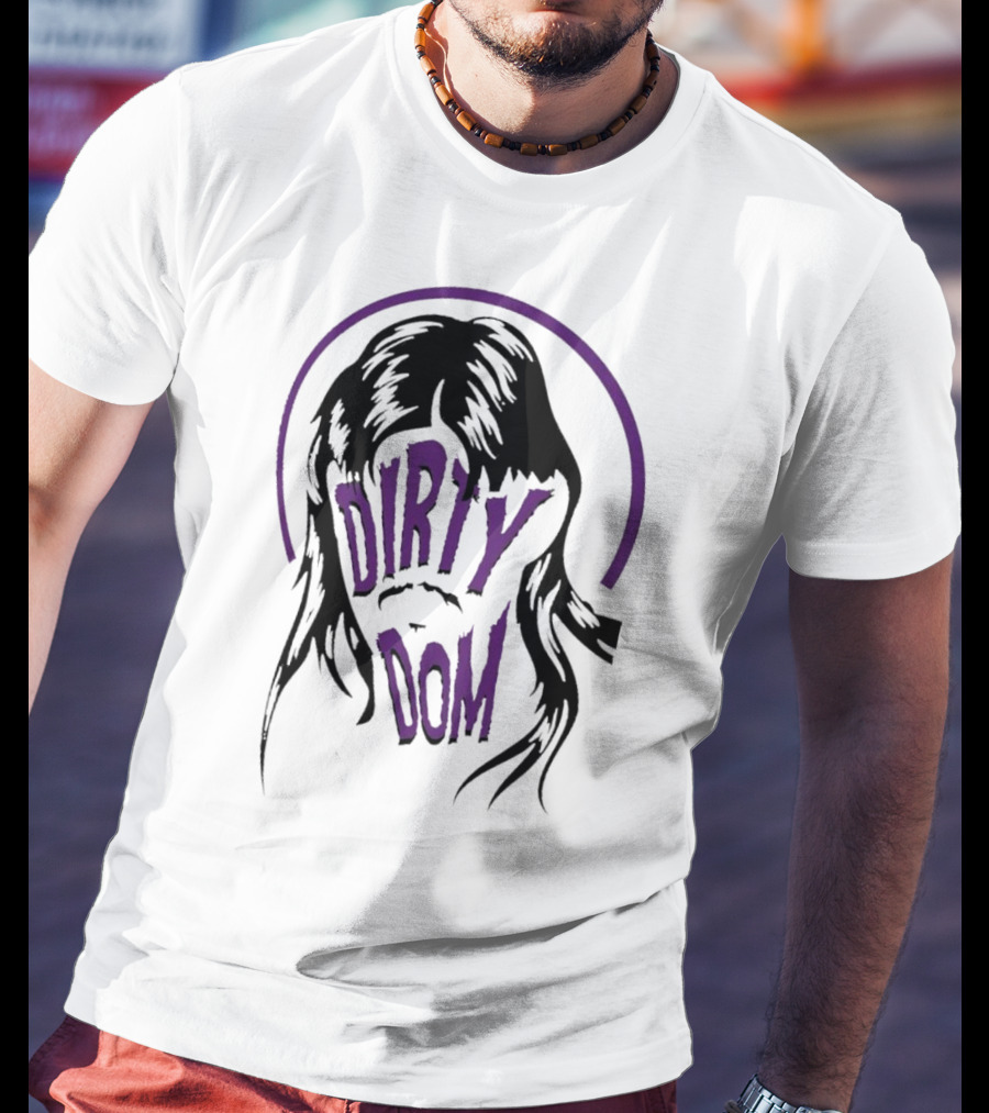 Dirty Dom Mullet Retro Style Black And Purple T-Shirt