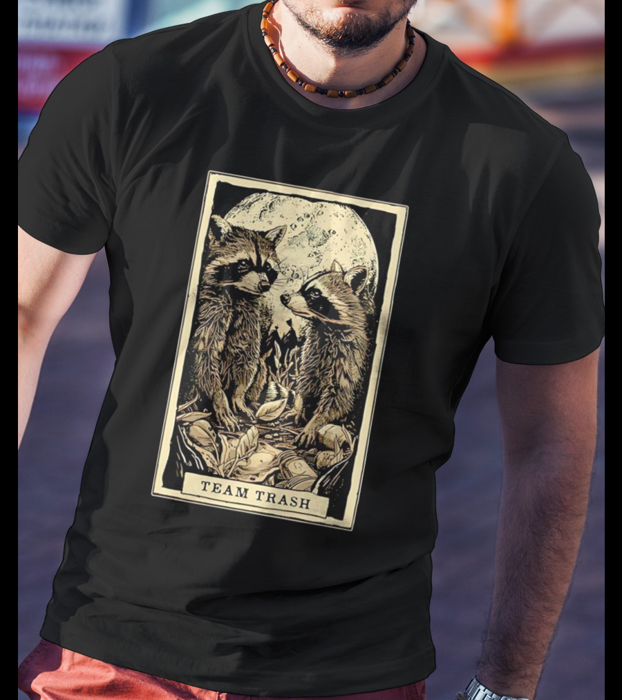 Raccoon Team Trash Tarot Card Moon T-Shirt