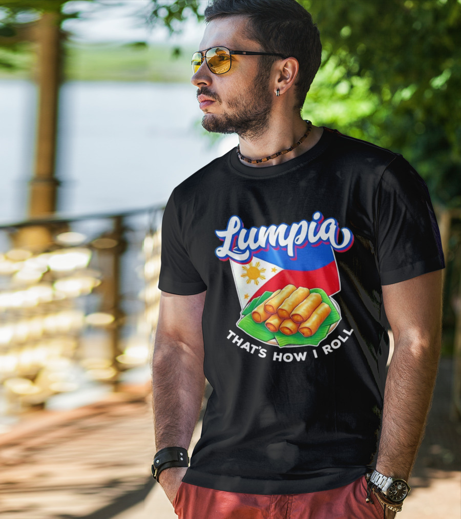 Lumpia That's How I Roll Philippines Flag T-Shirt