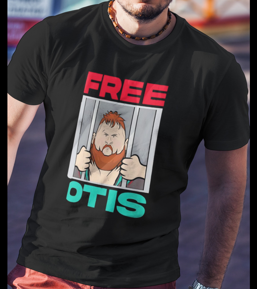 Free Otis Cartoon Nikola Bogojevic Wrestling T-Shirt