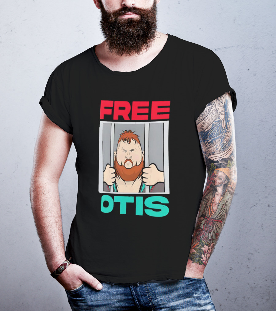 Free Otis Cartoon Nikola Bogojevic Wrestling T-Shirt