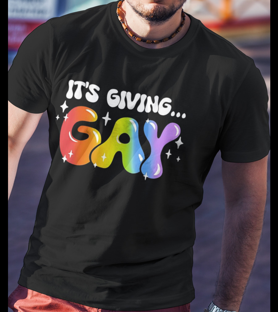 It's Giving Gay Pride Rainbow Sparkles T-Shirt