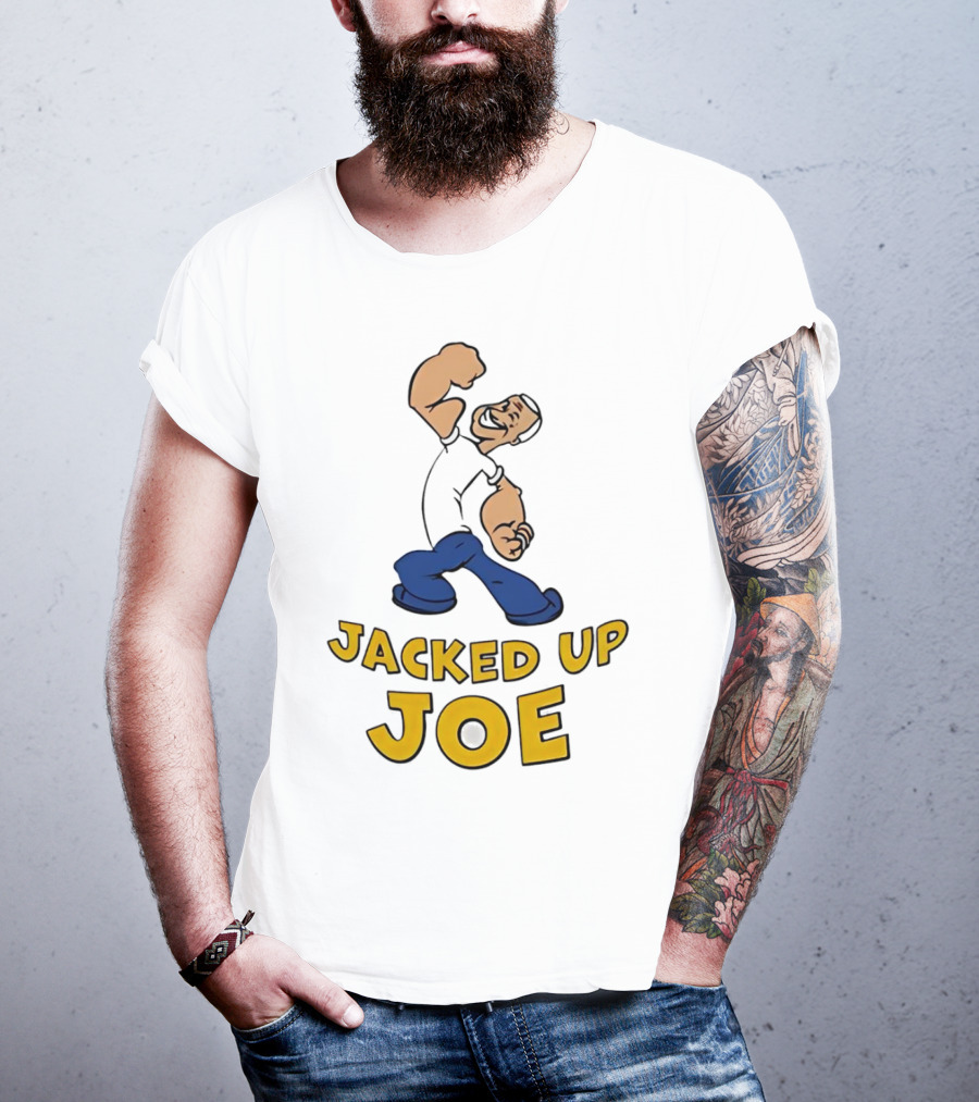 Jacked Up Joe Cartoon Flexing Character T-Shirt