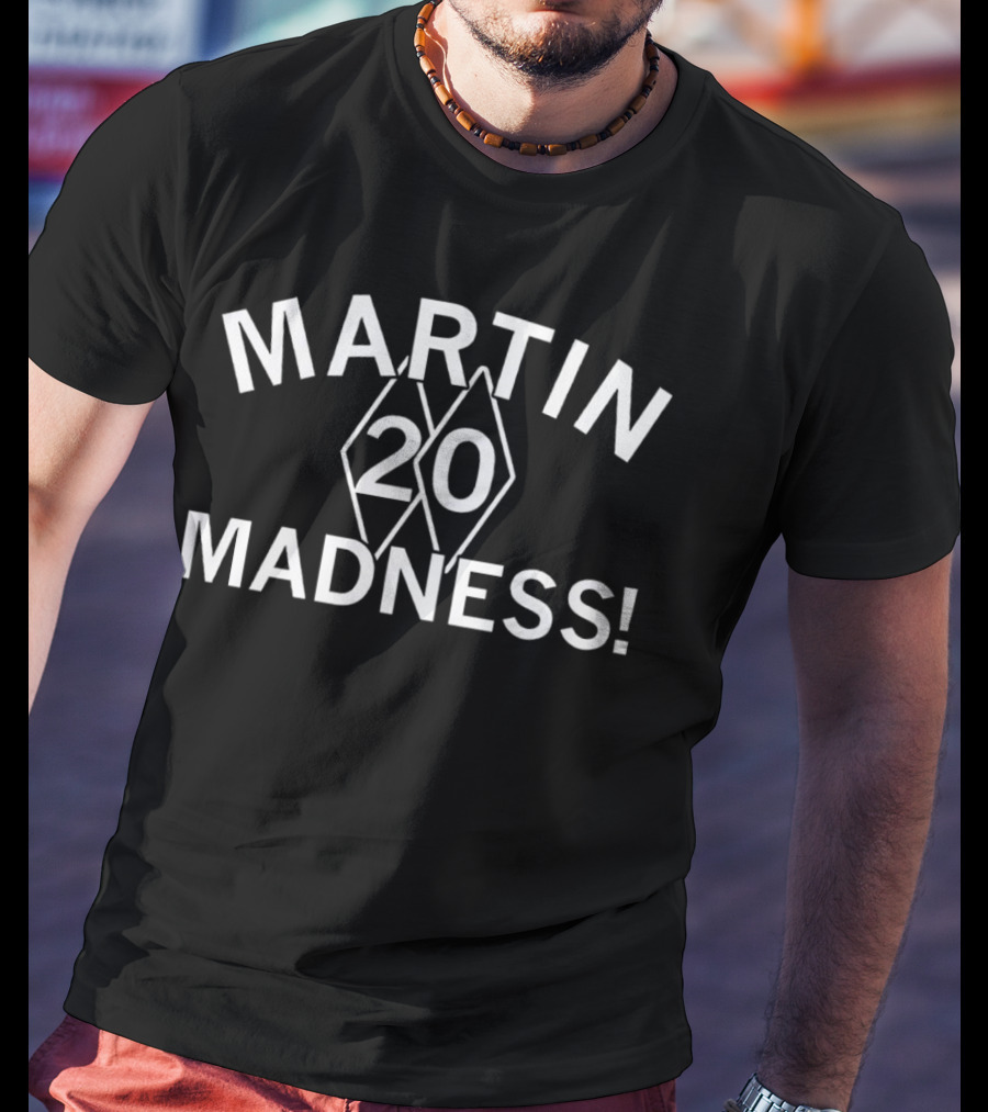 Martin Madness 20 Diamond-Inspired Black Texto T-Shirt