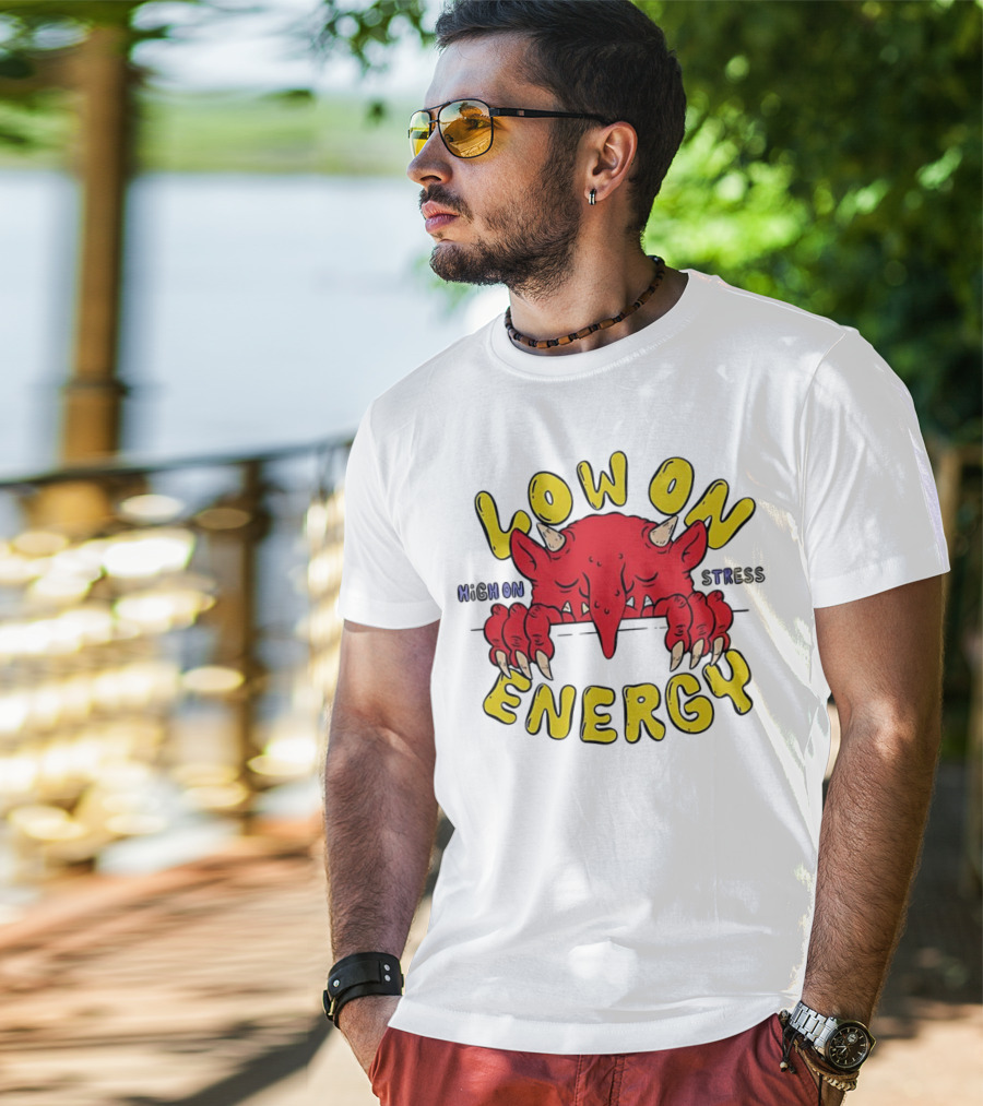 Low On Energy High On Stress Red Demon T-Shirt