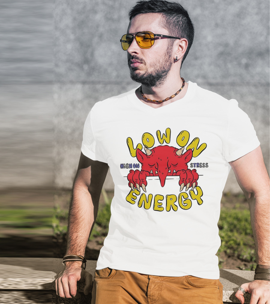 Low On Energy High On Stress Red Demon T-Shirt