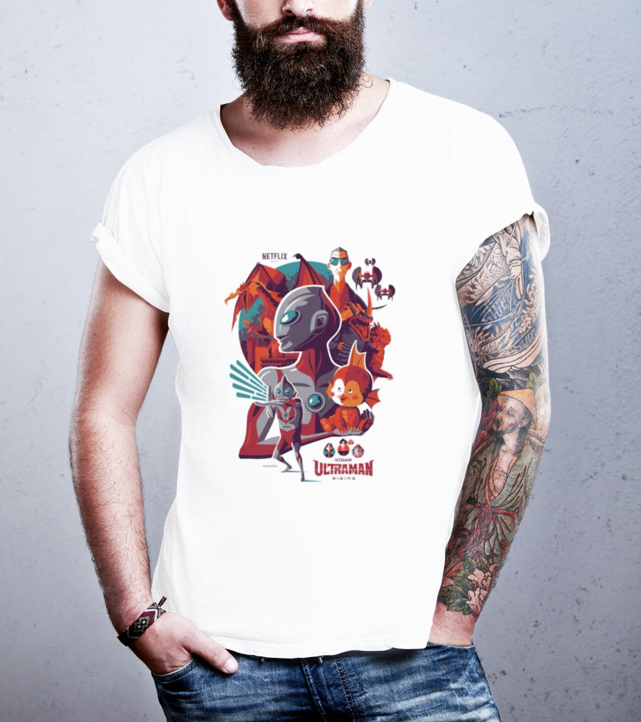 Netflix Ultraman Rising Cartoon Kaiju Characters T-Shirt
