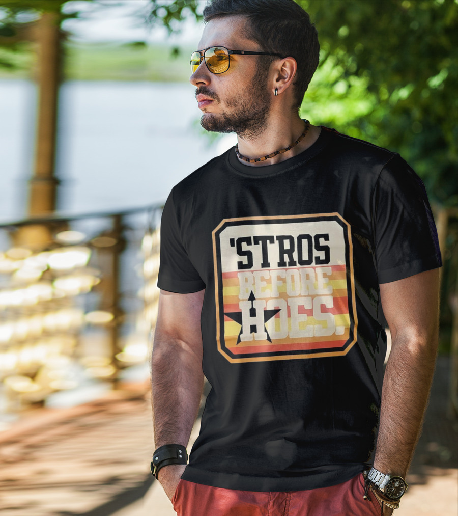 'Stros Before Hoes Houston Astros Star Retro T-Shirt