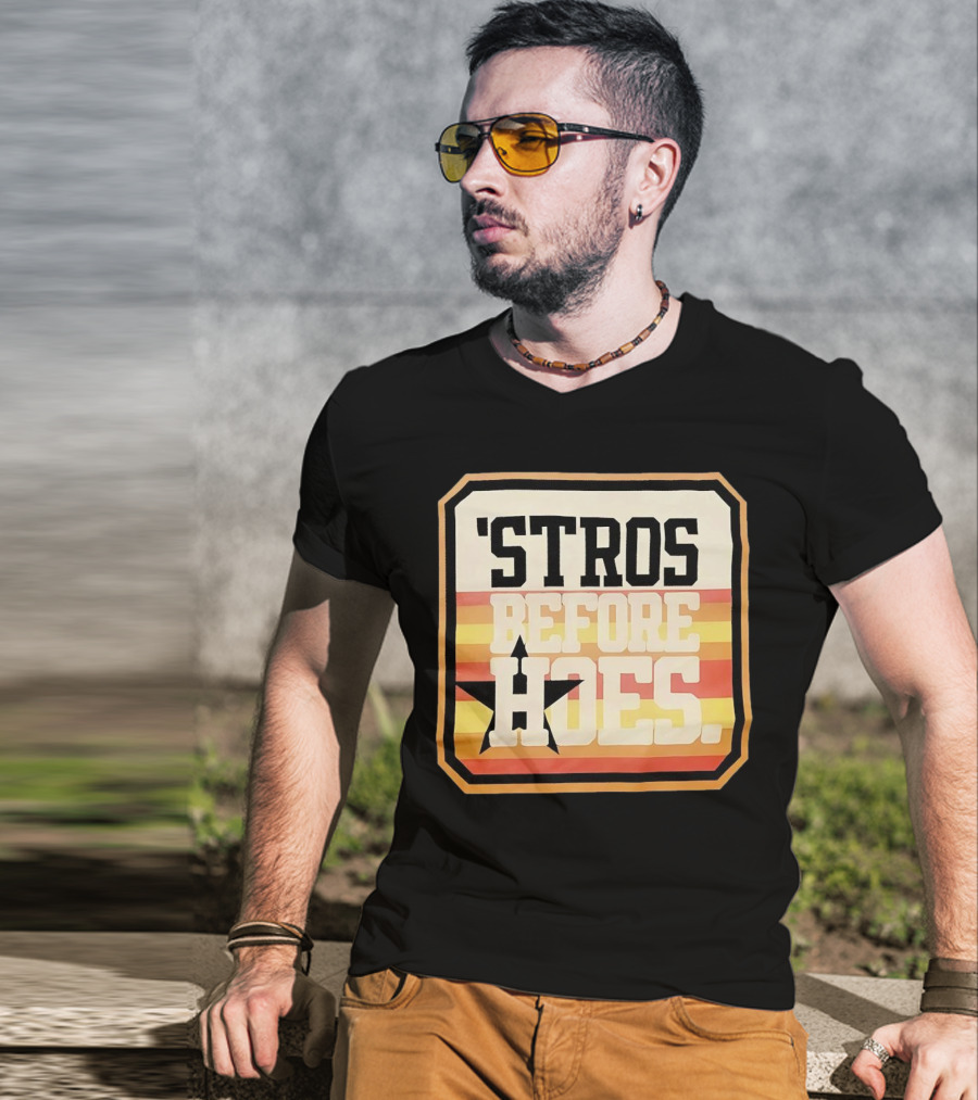 'Stros Before Hoes Houston Astros Star Retro T-Shirt
