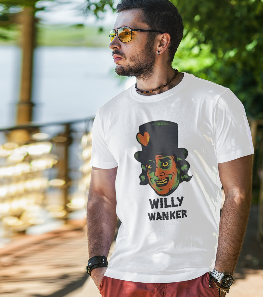 Willy Wanker Orange Heart Character T-Shirt