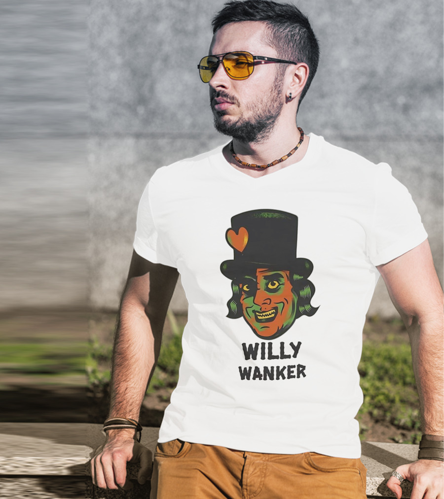 Willy Wanker Orange Heart Character T-Shirt
