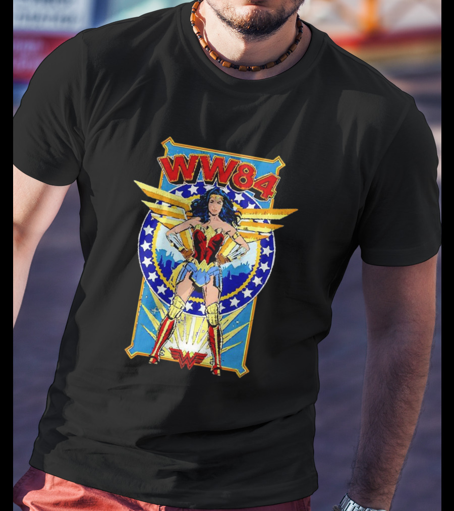 WW84 Wonder Woman Retro Superhero Wings And Stars T-Shirt