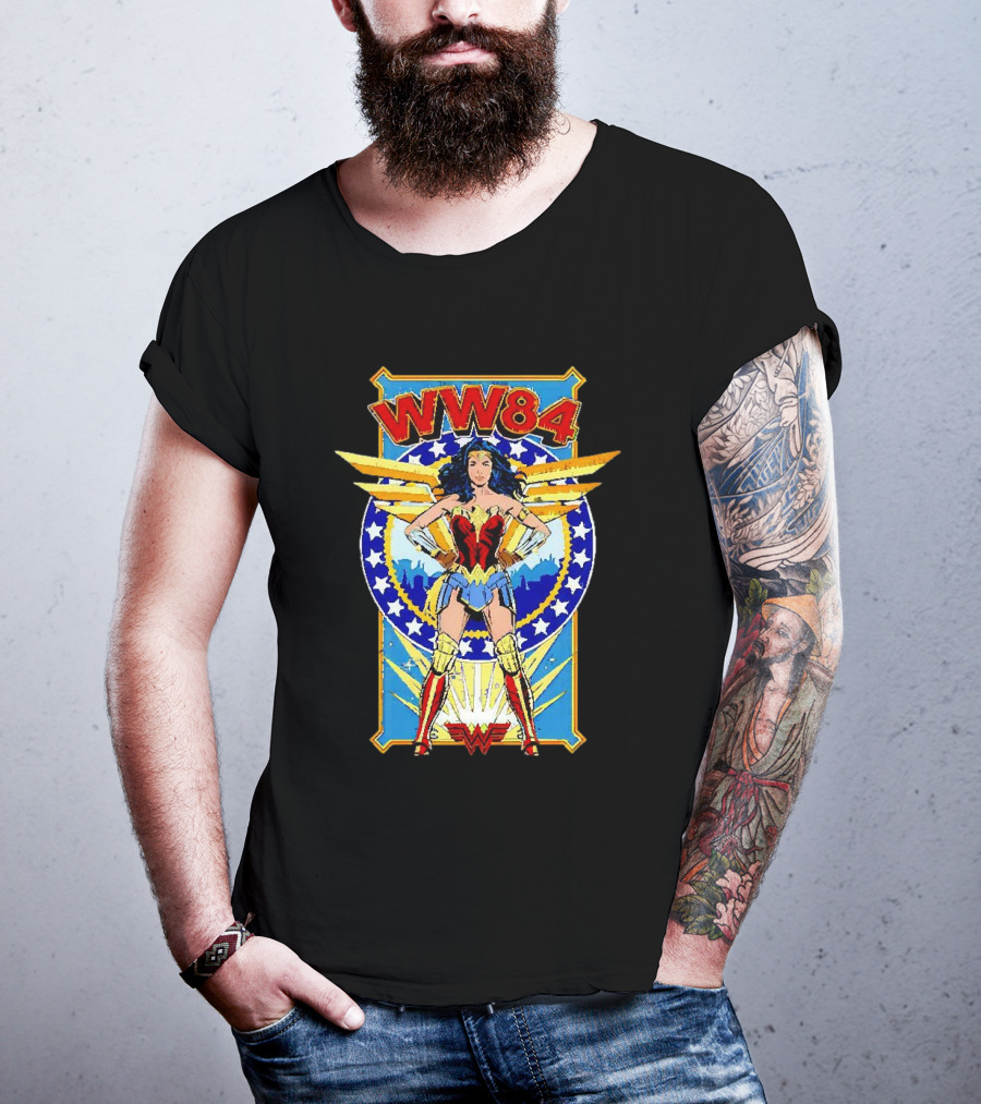 WW84 Wonder Woman Retro Superhero Wings And Stars T-Shirt