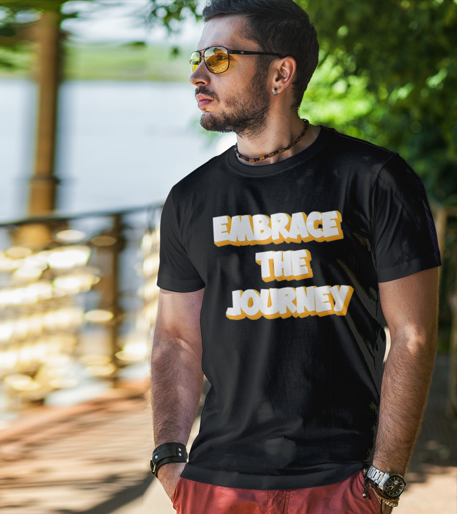 EMBRACE THE JOURNEY White And Yellow T-Shirt