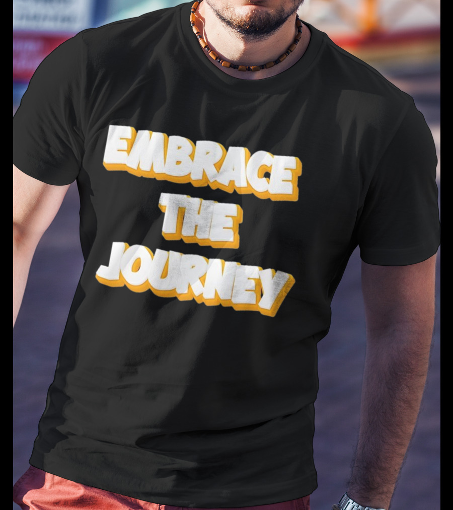 EMBRACE THE JOURNEY White And Yellow T-Shirt