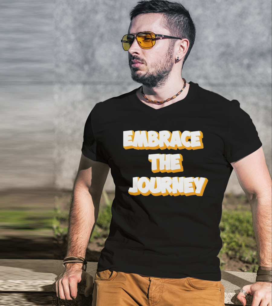 EMBRACE THE JOURNEY White And Yellow T-Shirt