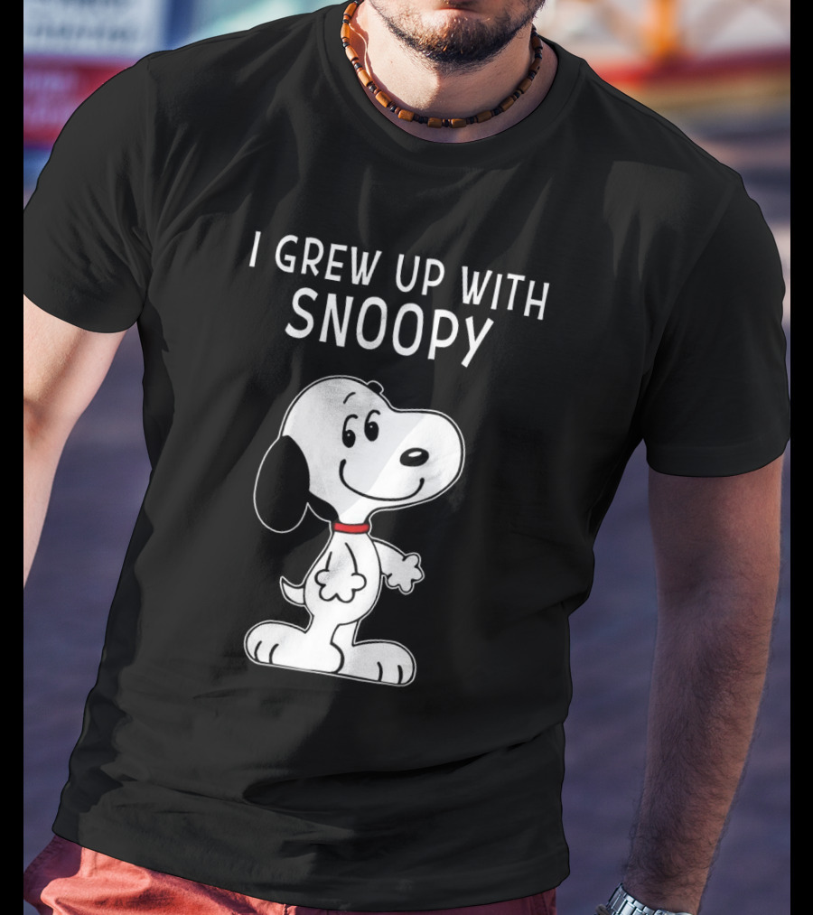 I Grew Up With Snoopy Peanuts Character Nostalgic Fun T-Shirt