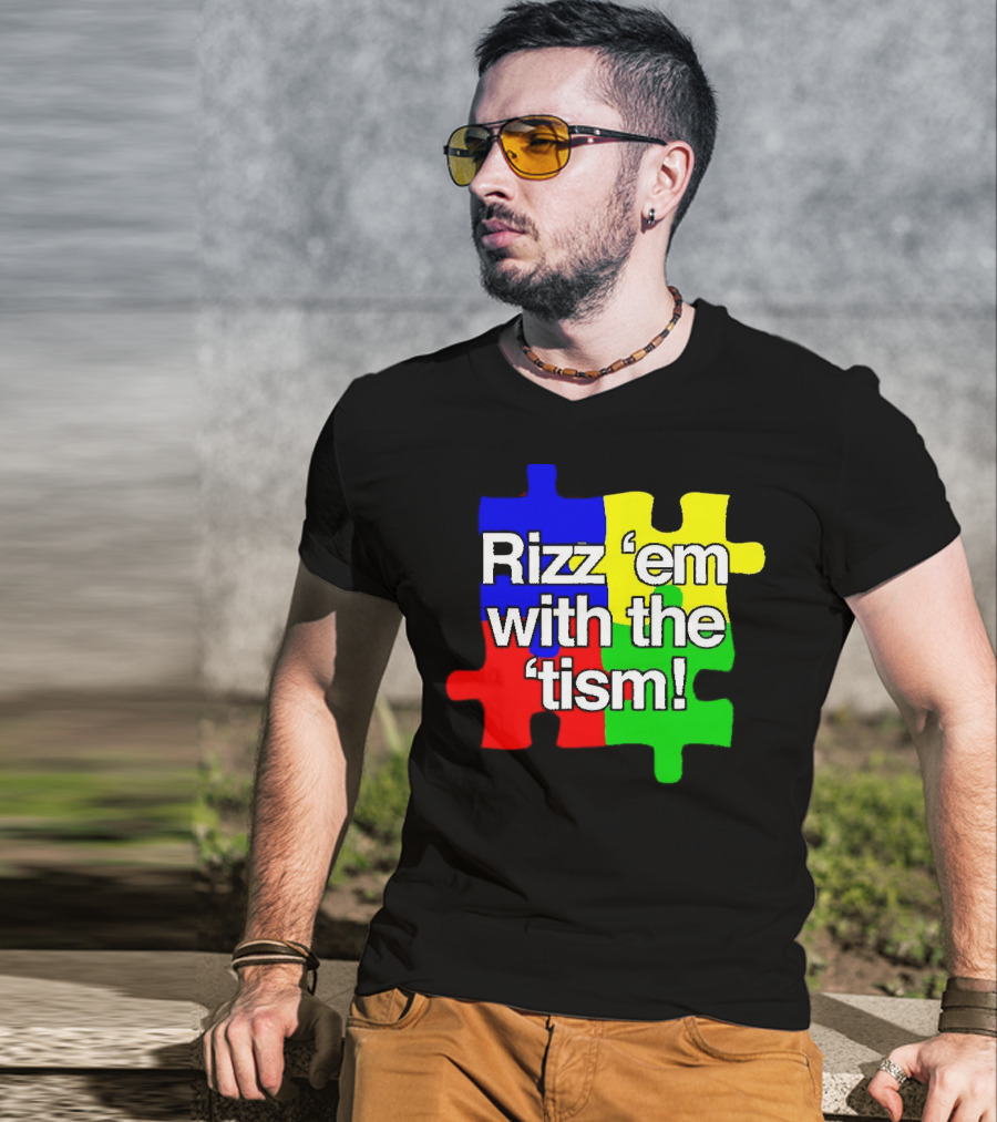 Rizz 'em With The ’Tism Puzzle Pieces T-Shirt