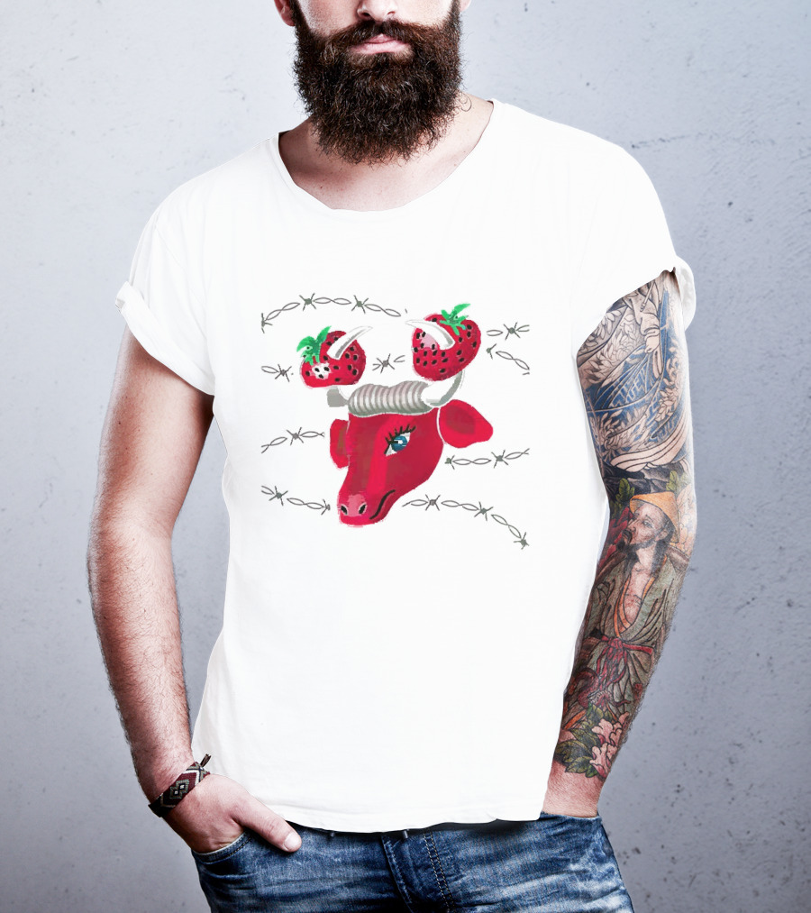 Strawberry Bull Barbed Horns T-Shirt