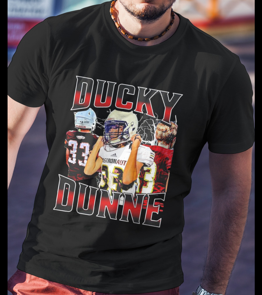 Ducky Dunne Astronaut 33 Football Player T-Shirt