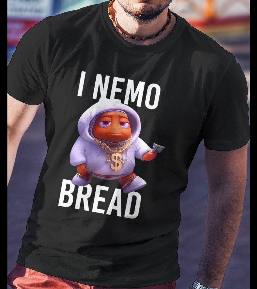 I Nemo Bread Cartoon Parody With Blinged-Out Fish In T-Shirt