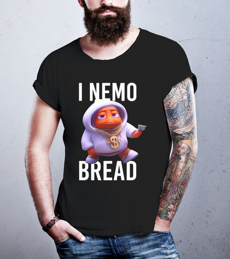 I Nemo Bread Cartoon Parody With Blinged-Out Fish In T-Shirt