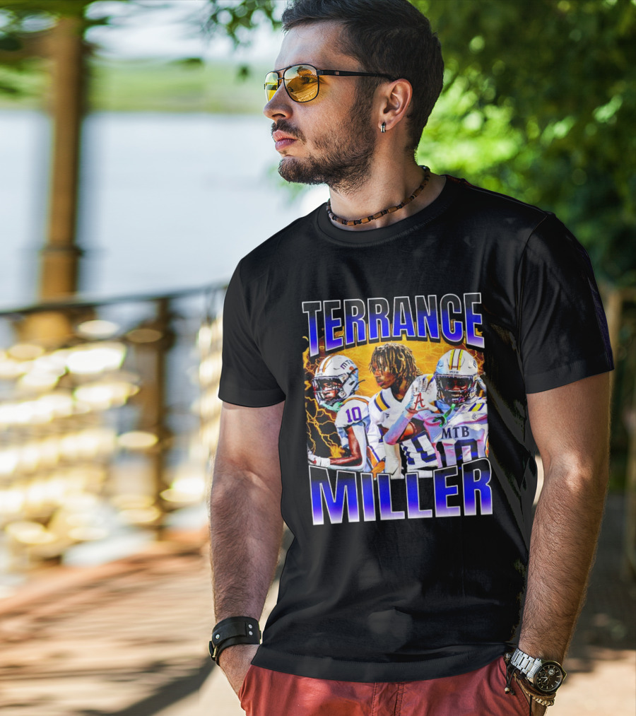 Terrance Miller Football MTB 10 Graphic Locker Room Sports Image T-Shirt