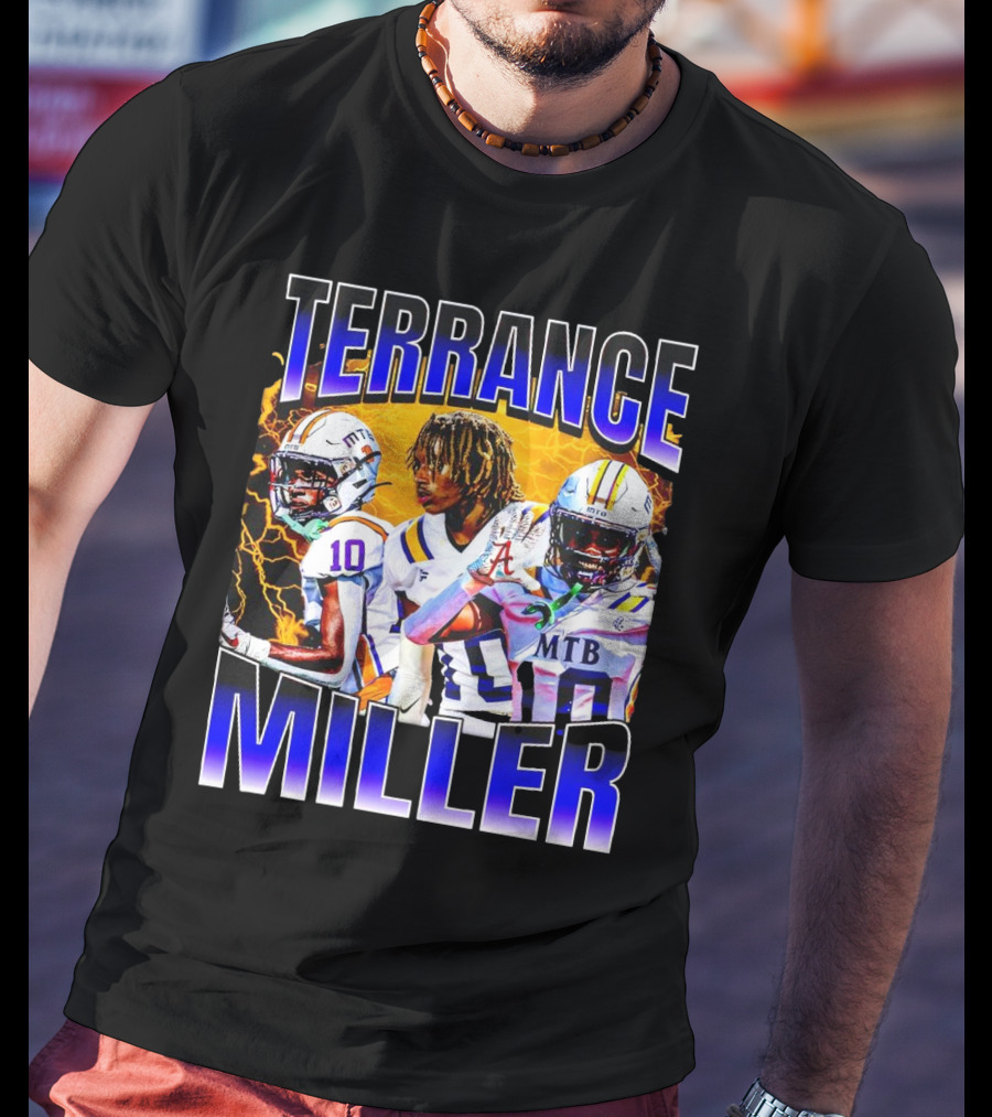 Terrance Miller Football MTB 10 Graphic Locker Room Sports Image T-Shirt