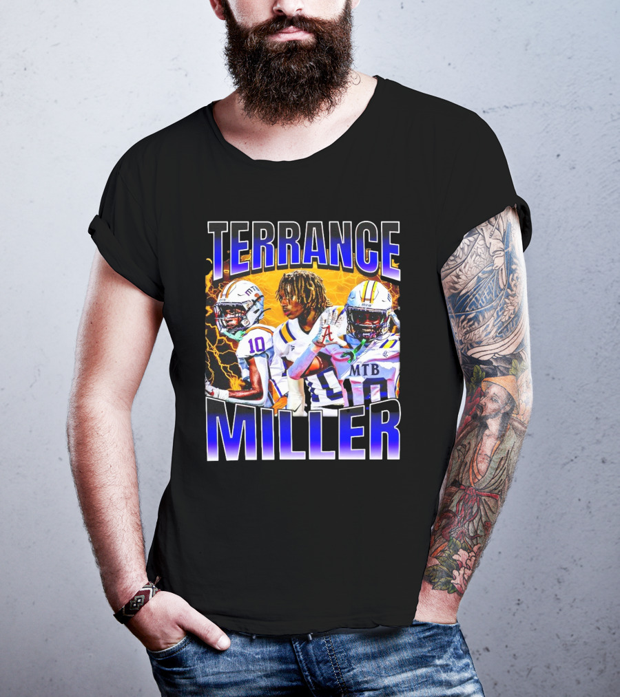 Terrance Miller Football MTB 10 Graphic Locker Room Sports Image T-Shirt