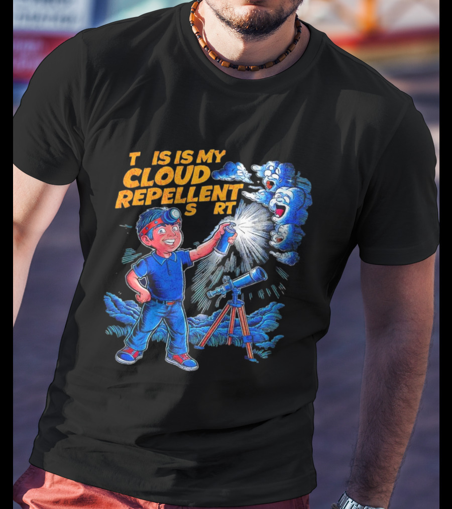 Funny Stargazing With Cloud Repellent Spray And Telescope T-Shirt