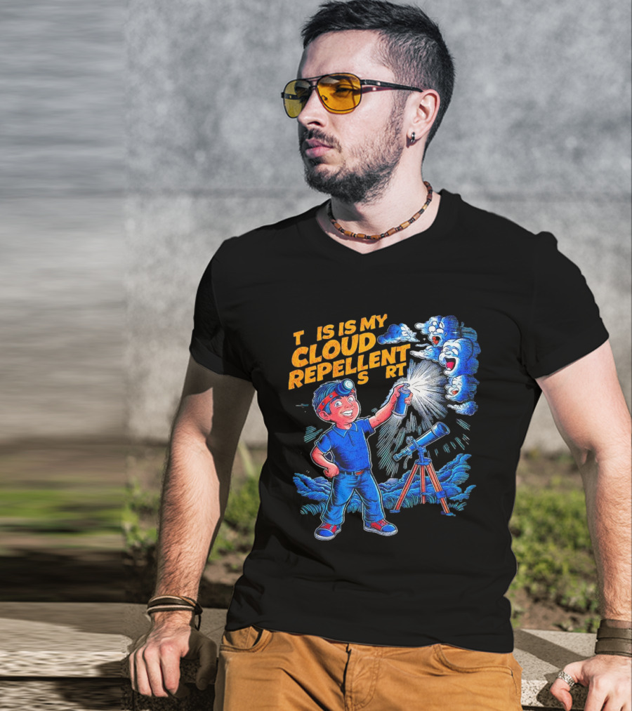 Funny Stargazing With Cloud Repellent Spray And Telescope T-Shirt
