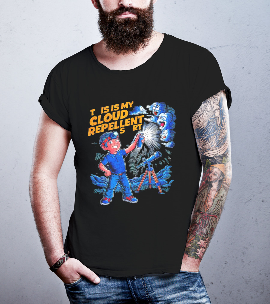 Funny Stargazing With Cloud Repellent Spray And Telescope T-Shirt