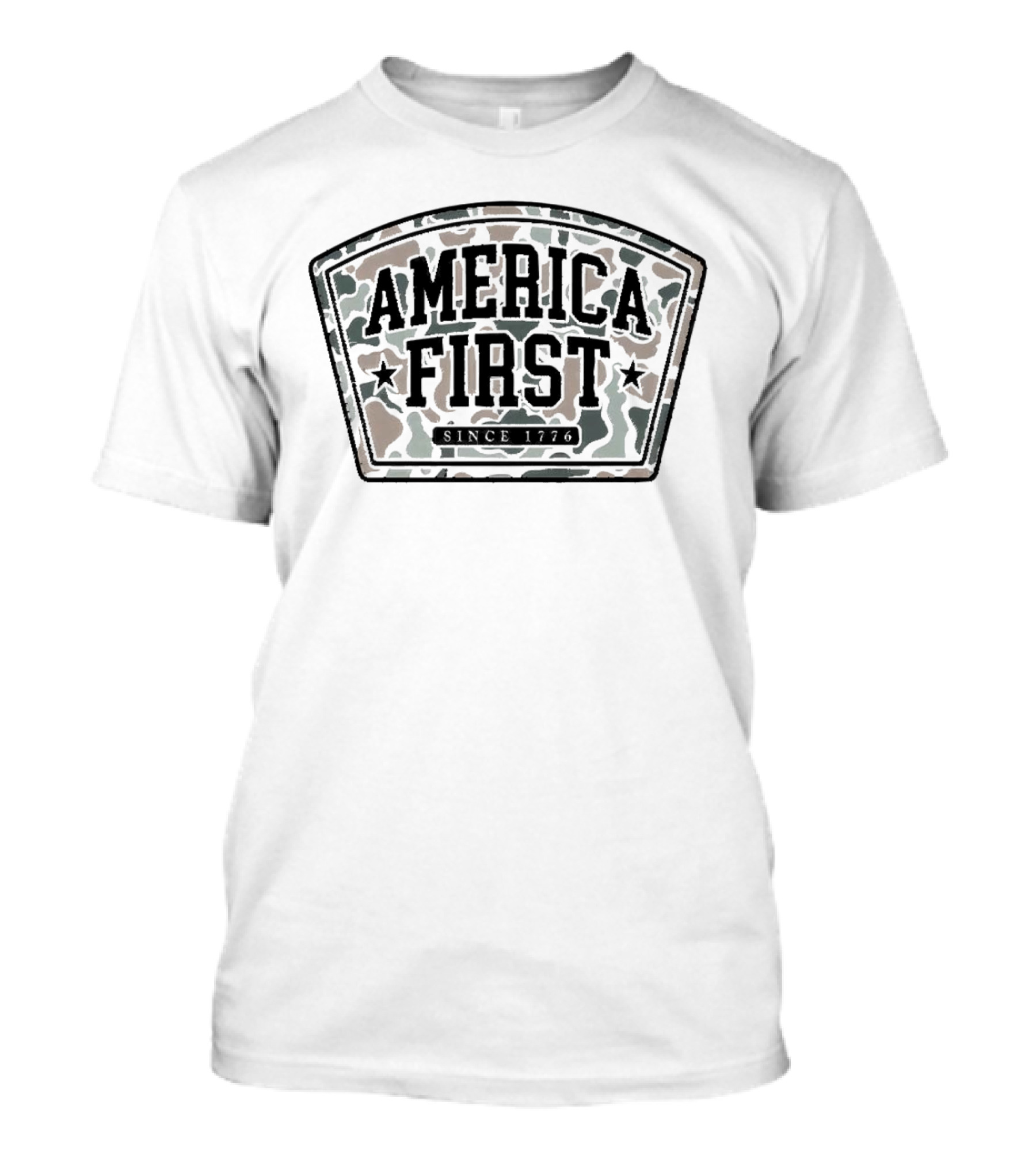 America First Camo Patch Since 1776 T-Shirt