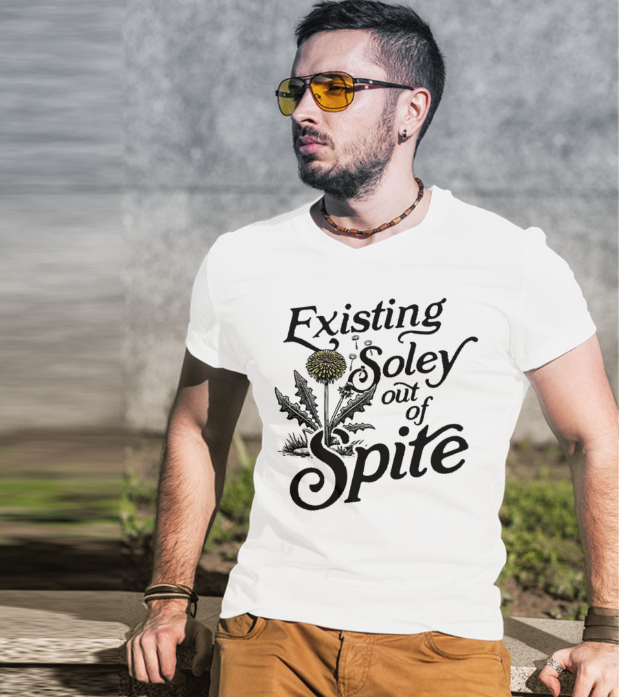 Existing Soley Out Of Spite Dandelion Motif T-Shirt