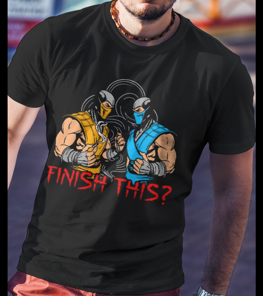 Finish This Mortal Kombat Smoke Sub-Zero Scorpion Showdown T-Shirt