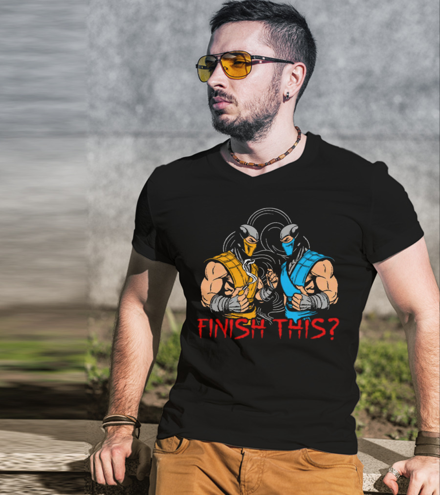 Finish This Mortal Kombat Smoke Sub-Zero Scorpion Showdown T-Shirt
