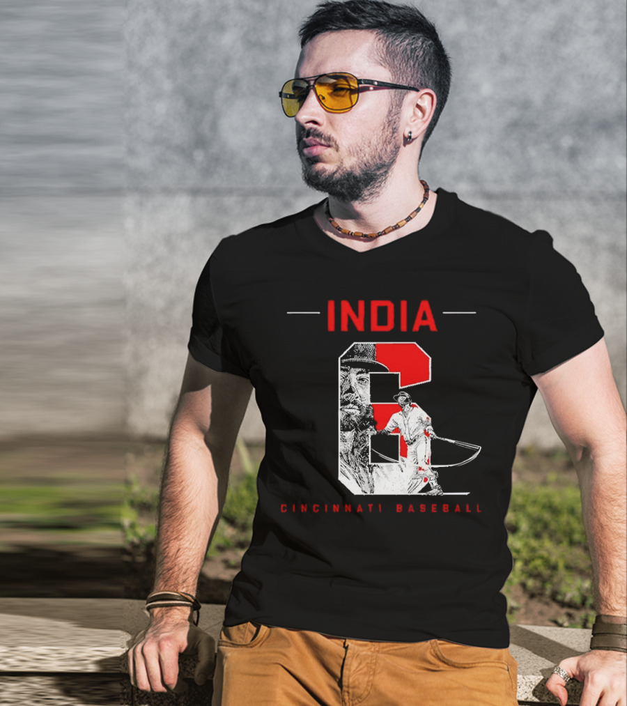 India Cincinnati Baseball Player T-Shirt