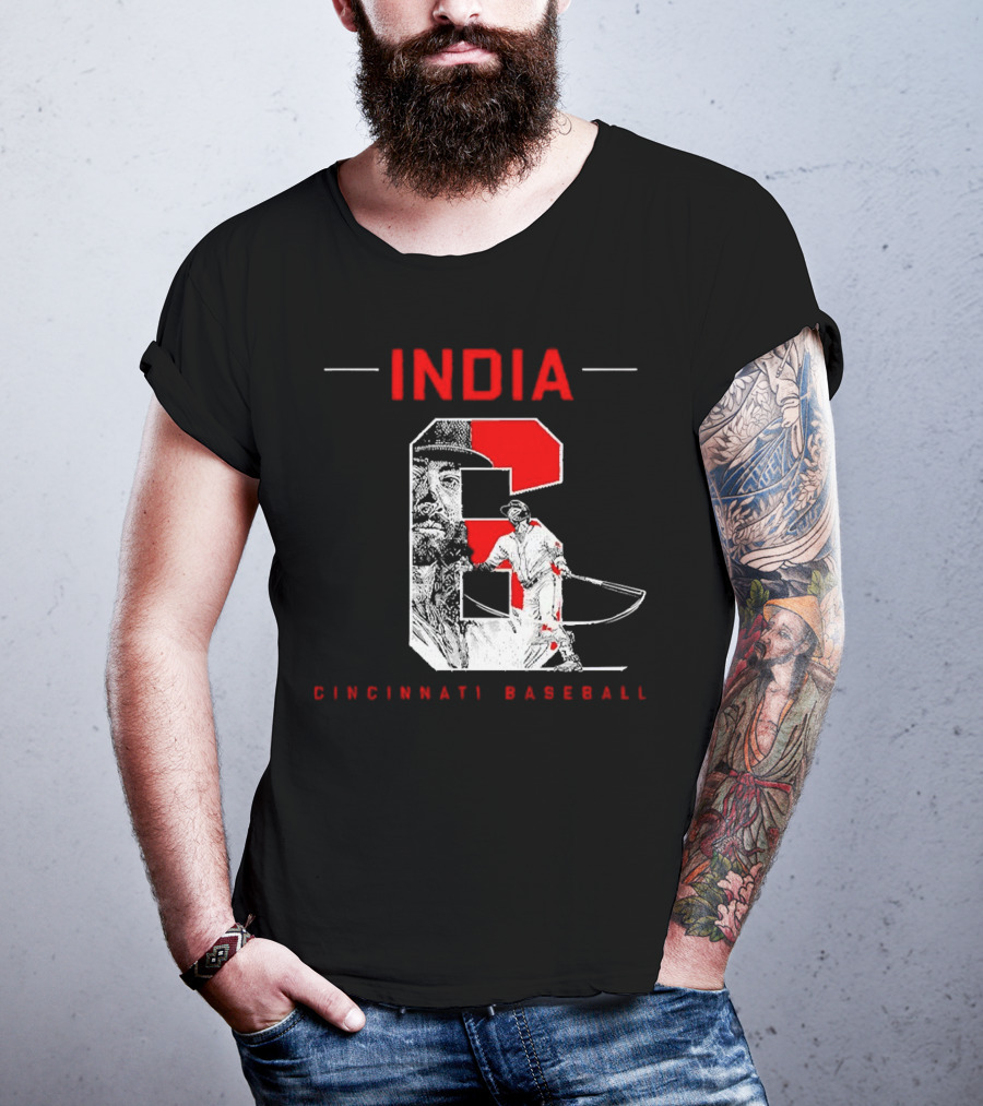India Cincinnati Baseball Player T-Shirt