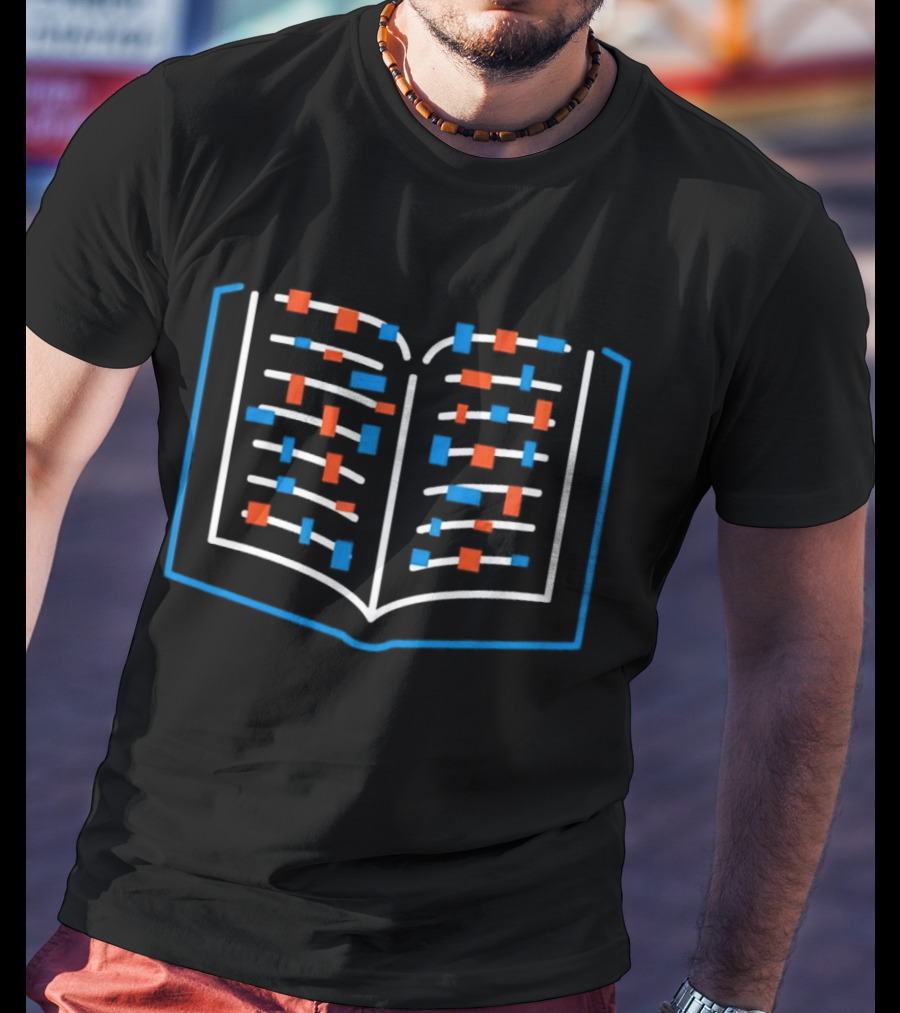 Neon Open Book Illustration With Abstract Color Blocks T-Shirt