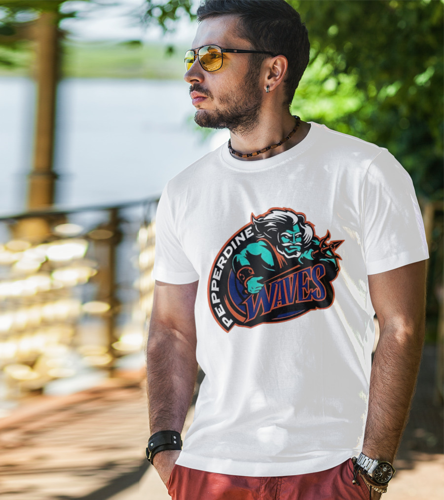 Pepperdine Waves 1997 Retro Logo Warrior T-Shirt