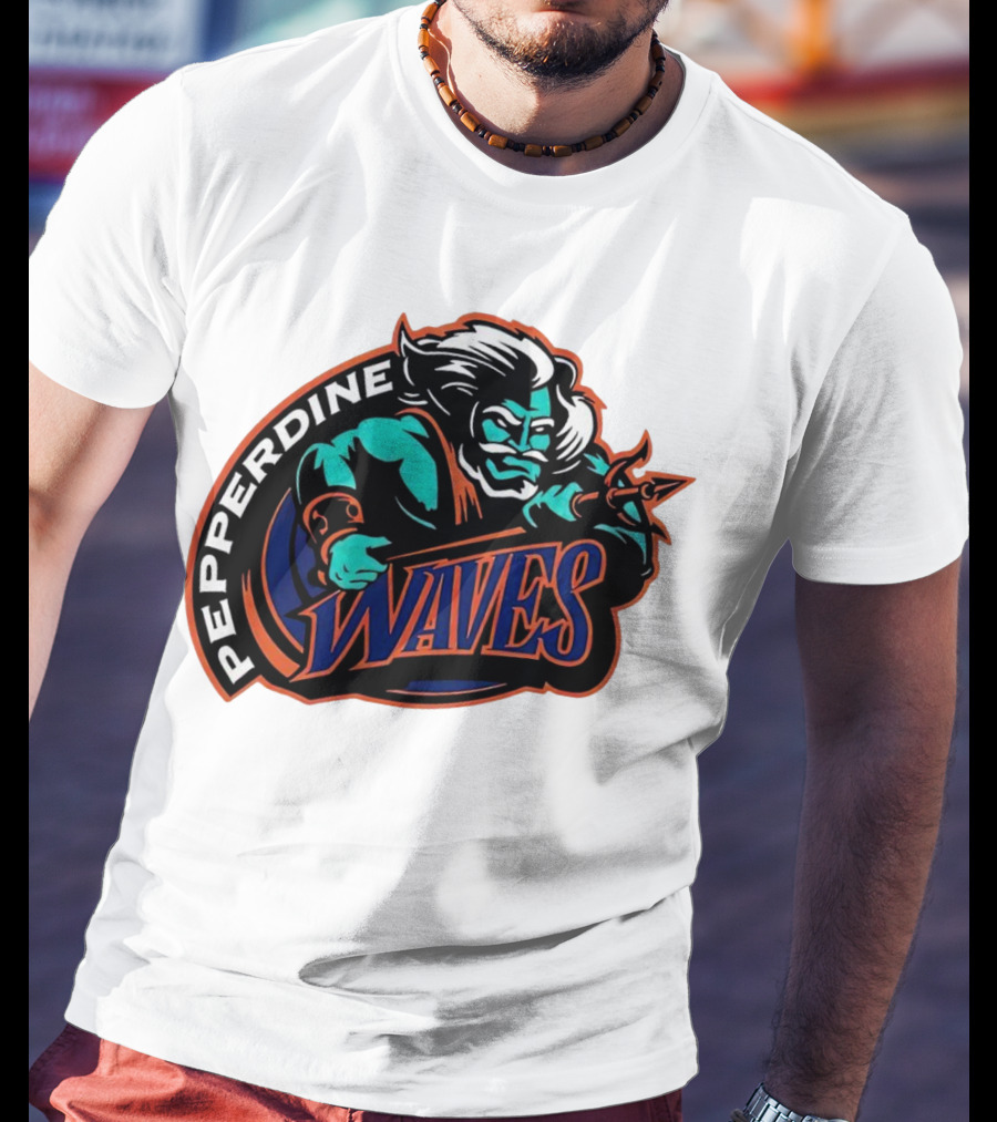 Pepperdine Waves 1997 Retro Logo Warrior T-Shirt