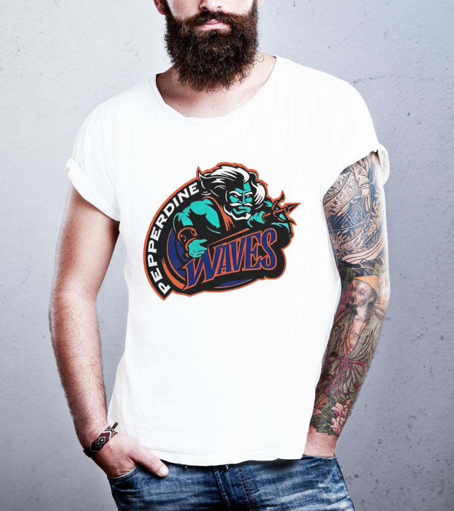 Pepperdine Waves 1997 Retro Logo Warrior T-Shirt