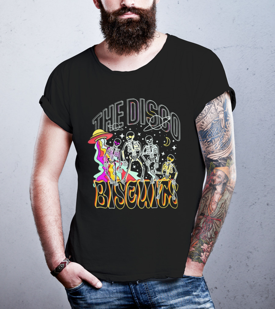 The Disco Biscuits Skeletons Dancing With UFO And Stars T-Shirt
