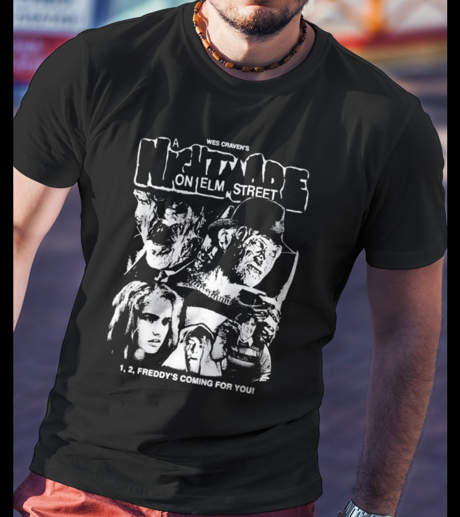 Wes Craven's A Nightmare On Elm Street 1, 2, Freddy's Coming For You T-Shirt