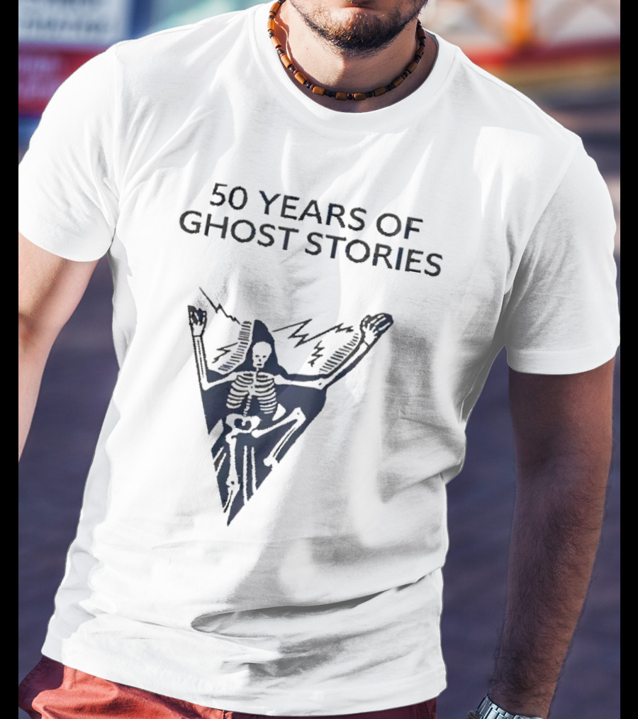 50 Years Of Ghost Stories Skeleton With Lightning Bolt T-Shirt