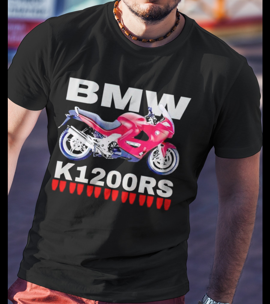 BMW K1200Rs Motorcycle Illustration With Red Iconic T-Shirt